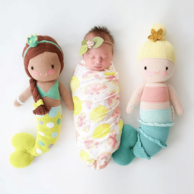 Pearl The Mermaid Little Muñeca tejida a mano de 13" - 1 muñ