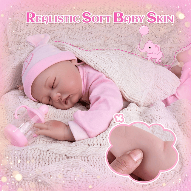 Reborn Baby Dolls Girl Muñeca realista de 22 pulgadas para r