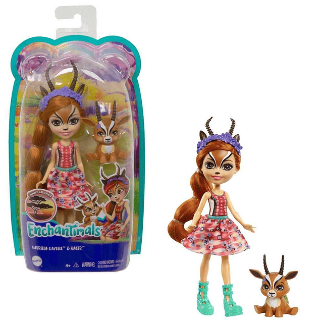 Muñeca Gabriela Gazelle (6 pulgadas) y figura Racer Animal F