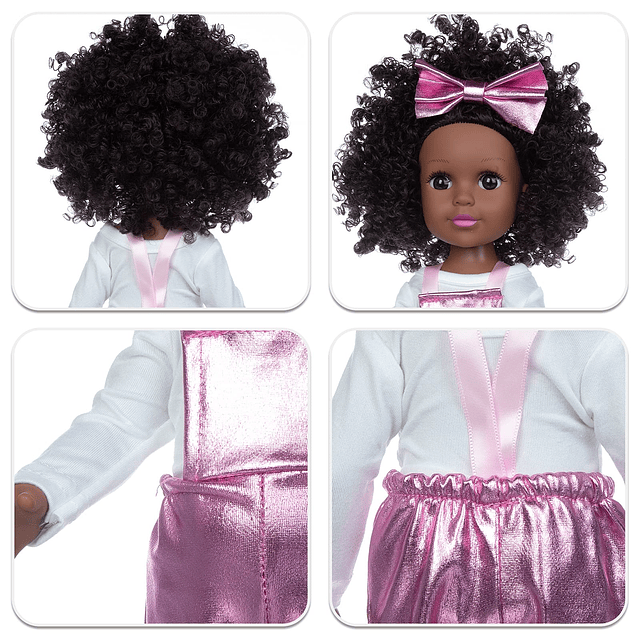 Conjunto de muñecas Negras para niña y Vestido de muñeca beb