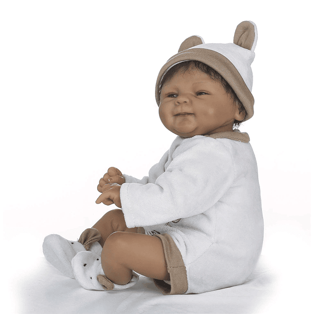 Angelbaby Muñeca Bebé Reborn de 18" - Niño Sonriente Negro R