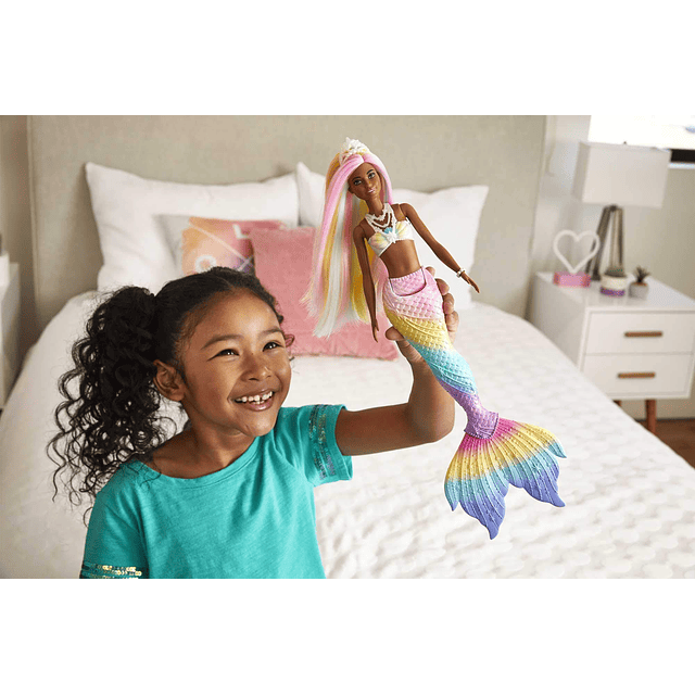 Muñeca Dreamtopia, sirena mágica arcoíris con cabello arcoír