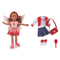 Muñecas Poseables de 9" - Joy Deluxe Fairy Doll Set - Incluy