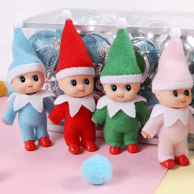 Muñecas Duende Navidad Bebé Muñecas Elfo en Colorido Traje d