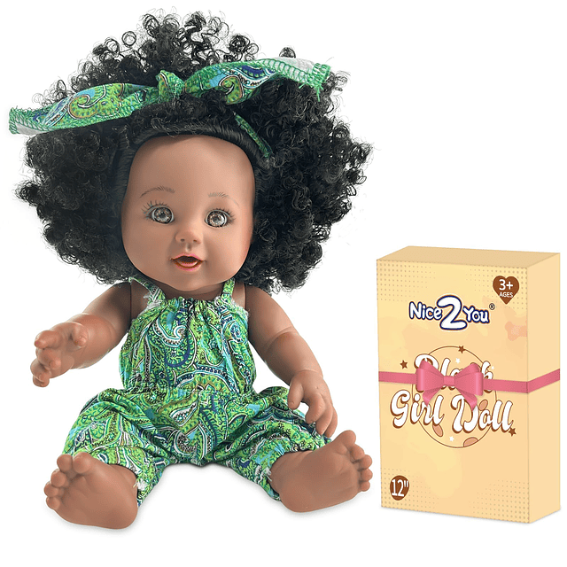 Muñeca africana americana de 12 pulgadas + muñeca bebé negra