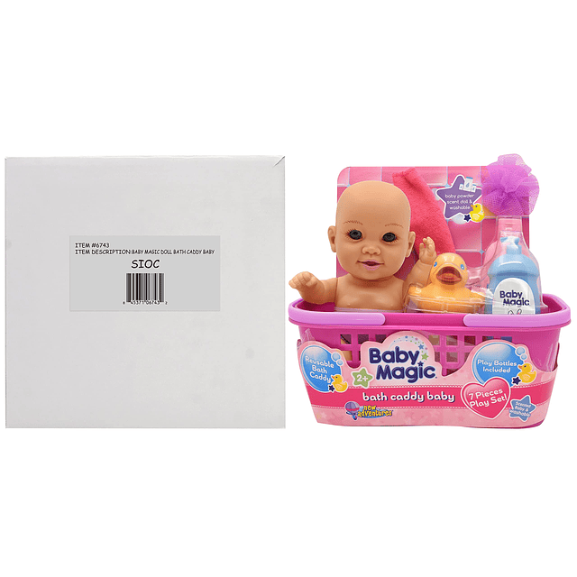 Baby Magic 8" Bath Caddy Baby Bebé de ojos marrones (6743),