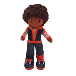 GirlznDollz Avery Black boy Muñeca, Azul marino, Naranja, Ma