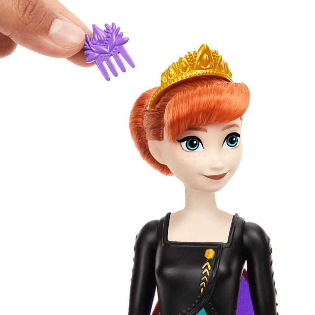 Disney Frozen Anna Fashion Doll Set, Spin & Reveal con 11 so