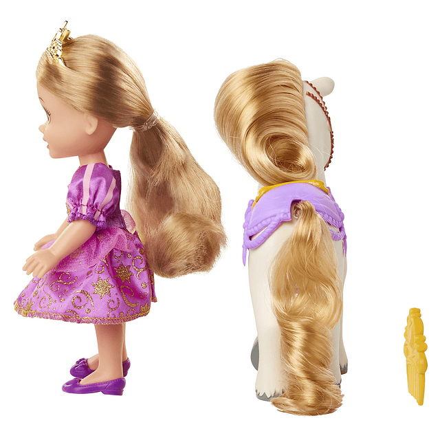 Muñeca pequeña y poni de la princesa Rapunzel de Disney