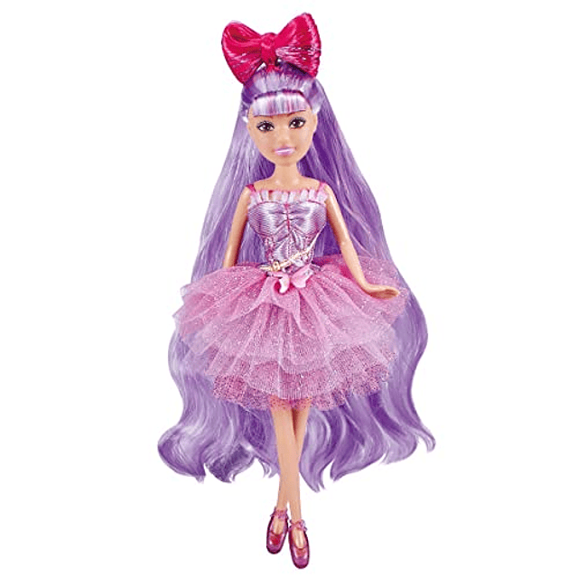 Glitzeez Hair Dreams - Muñeca de 10,5" con 5 sorpresas y atu