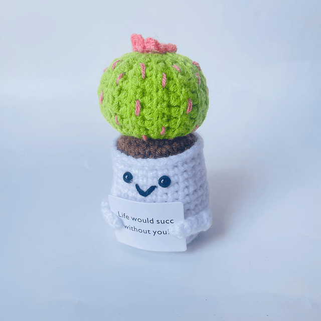 Muñeca de cactus de ganchillo positivo, divertidos juguetes