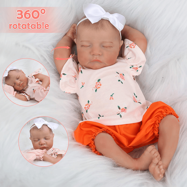 Reborn Baby Dolls Girl - Muñeca realista de vinilo de cuerpo