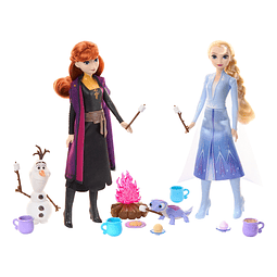 Disney Frozen Elsa y Anna Camping Playset con 2 muñecas de m