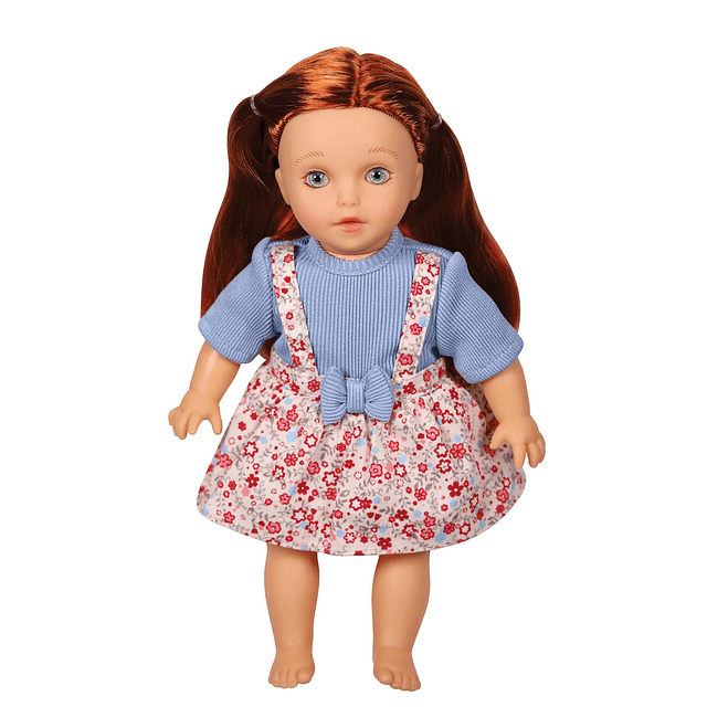 Muñeca niña de 11,5" con pelo rojo, caucásica