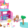 Toy Camper & Chelsea Doll, juego 2 en 1 con 2 mascotas y 15