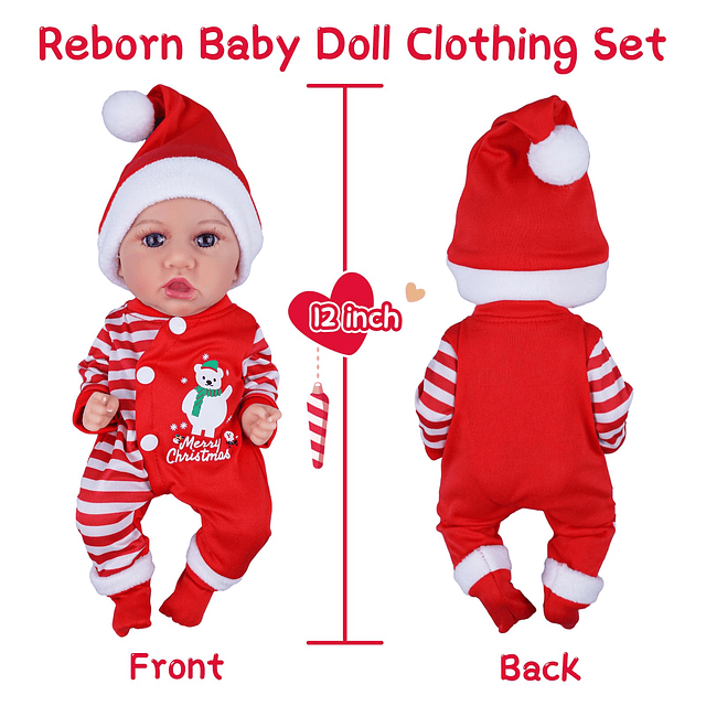 Conjunto de Navidad Muñecas Reborn de 12 Pulgadas con Acceso