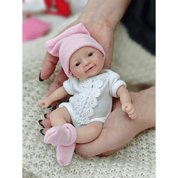 Micro Reborn Baby Doll Silicona Cuerpo Completo 7 Pulgadas L