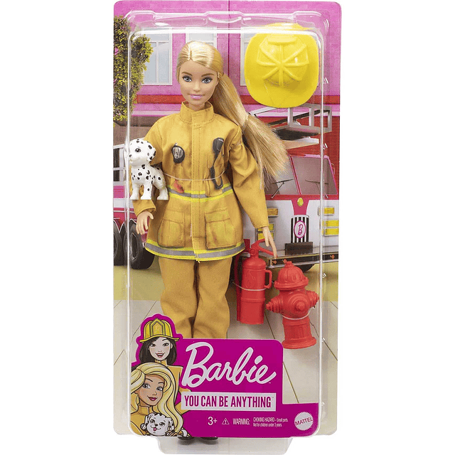 Careers Playset, juego de bombero con muñeca rubia de moda,