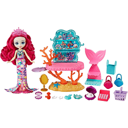 Enchantimals Playset, Ocean Treasures Shop Playset con muñec