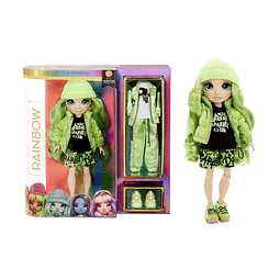 Rainbow Surprise Jade Hunter - Muñeca de moda con ropa verde