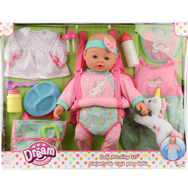 Dream Collection Juego de viaje para muñeca bebé de 16" en r