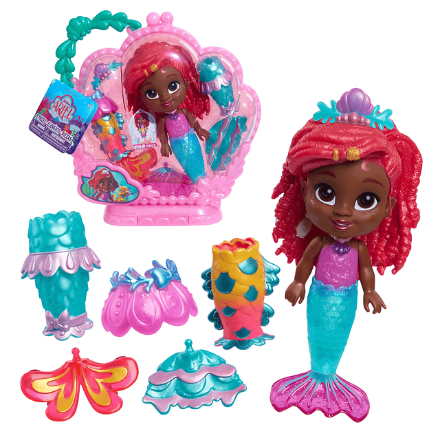 Disney Junior Pop Tails Ariel muñeca y accesorios de 7 pulga