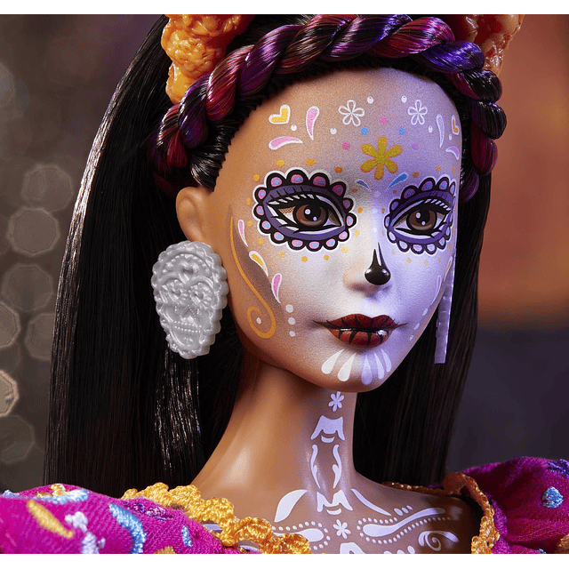 Muñeca 2021 Dia De Muertos (11,5 pulgadas) con vestido borda