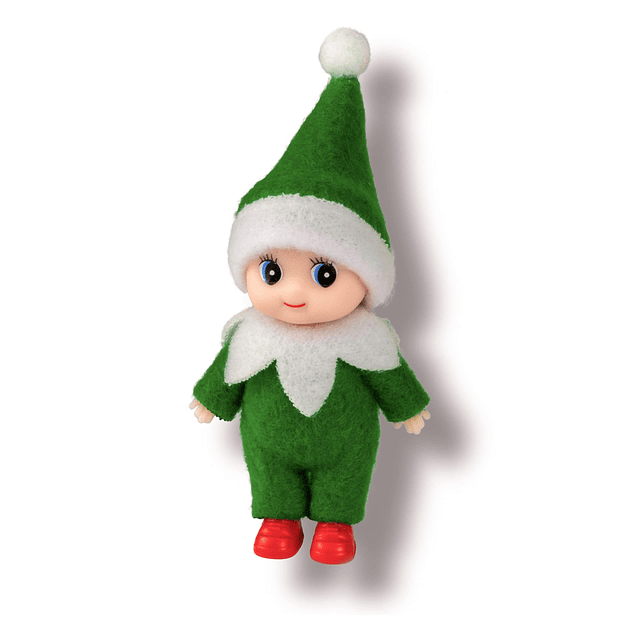 Muñeco Duende Bebé Navideño con Mono Verde