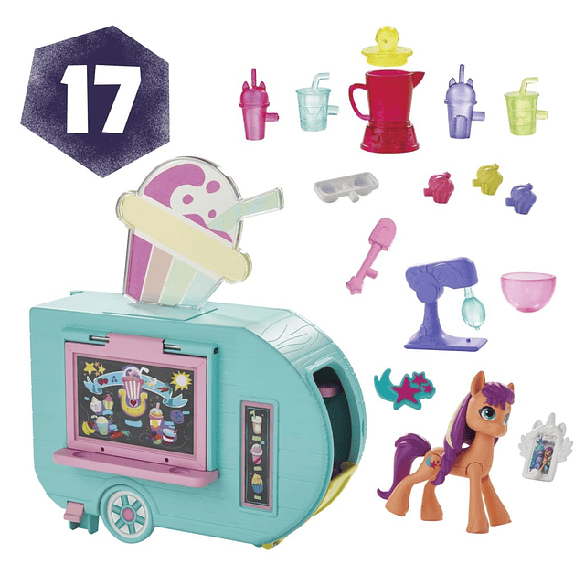 Playset Sunny Starscout Smoothie Truck Set, muñeca Pony de p