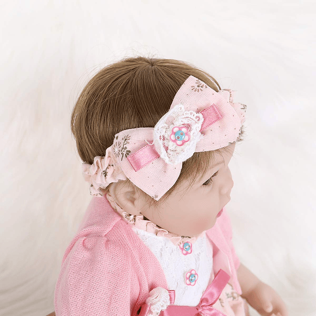 Reborn Baby Doll Realista Vinilo de Silicona Baby Pink Hairb