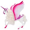 Juego de unicornio blanco y muñeca de princesa de cuento de