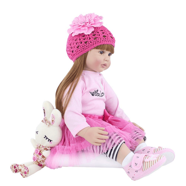 Angelbaby Adorable muñeca Reborn de cuerpo suave, pelo largo