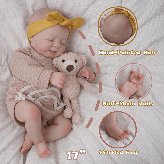 Muñecas bebé realistas – 17 pulgadas de cuerpo suave realist