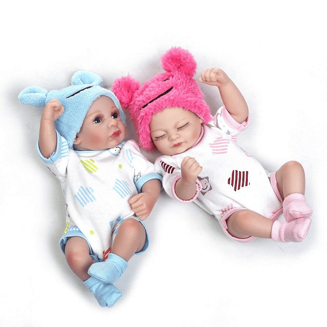 Reborn Baby Dolls, 2 piezas, niño y niña, gemelos, cuerpo co