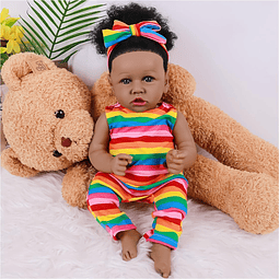 Reborn Baby Dolls Niña Negra con Cuerpo Suave Bebés Afroamer