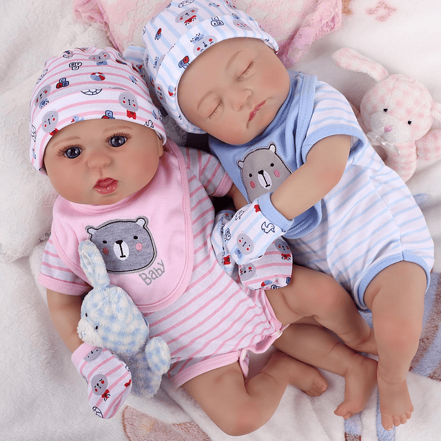 Muñecas de bebé realistas para niñas gemelas, 20.0 in, lindo