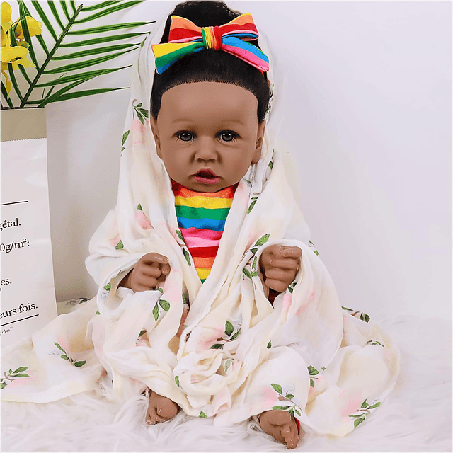 Reborn Baby Dolls Niña Negra con Cuerpo Suave Bebés Afroamer