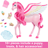 Doll Toys, Pegasus Pink Winged Horse Toy con 10 accesorios q