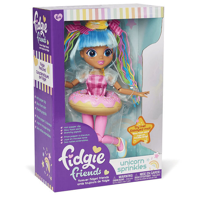 Fidgie Friends Unicorn Sprinkles - Pelo de fideos elástico c