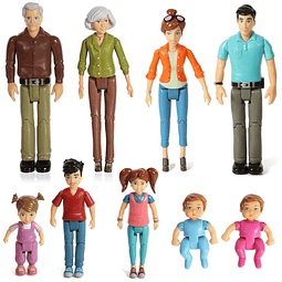 Sweet Li'l Family Dollhouse People Juego de 9 figuras de acc