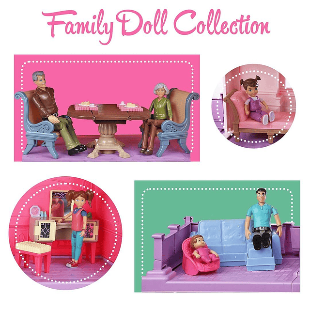 Sweet Li'l Family Dollhouse People Juego de 9 figuras de acc