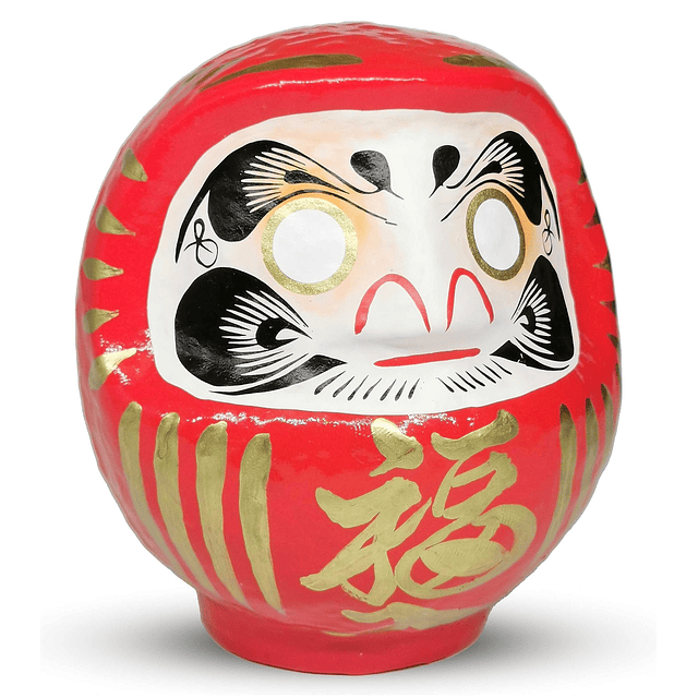 Muñeca Daruma de 4,7 pulgadas de alto (rojo), papel maché, a