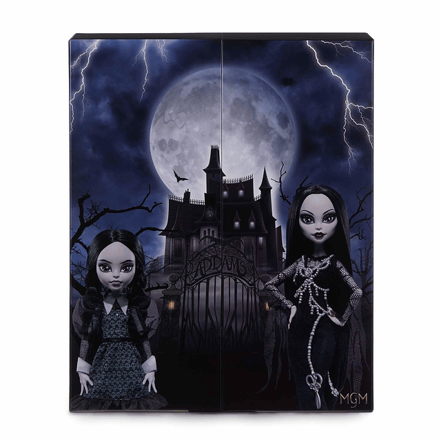 Skullector Addams Family Doll Paquete de dos: Morticia y Wed