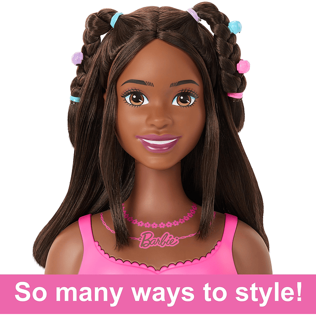 Doll Styling Head, Cabello Castaño con 20 Accesorios Colorid