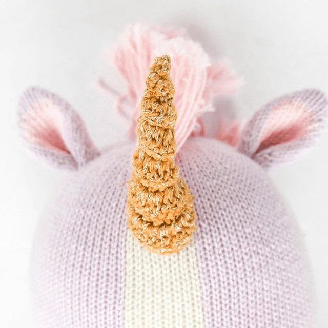 Zoe The Unicorn Little 13" Muñeca tejida a mano - 1 muñeca =