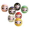 Daruma Dolls (Juego de 7) Juego de regalo japonés con amulet