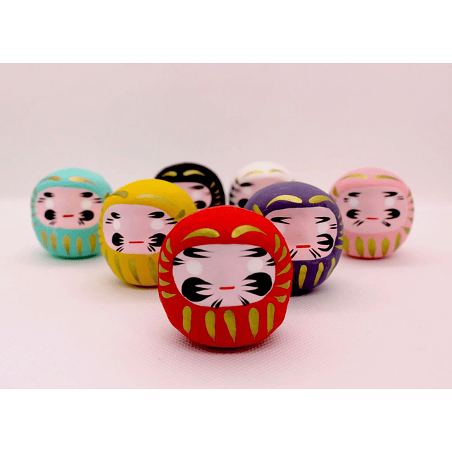 Daruma Dolls (Juego de 7) Juego de regalo japonés con amulet