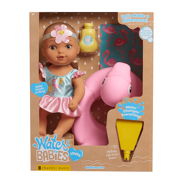 WaterBabies Doll Bathtime Fun Flamingo, apoya una asociación