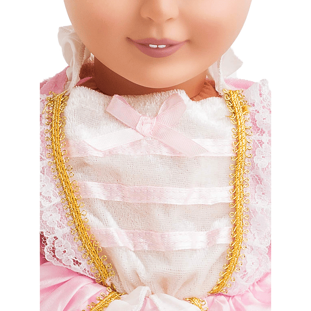 Vestido de muñeca de princesa parisina rosa - Muñeca no incl