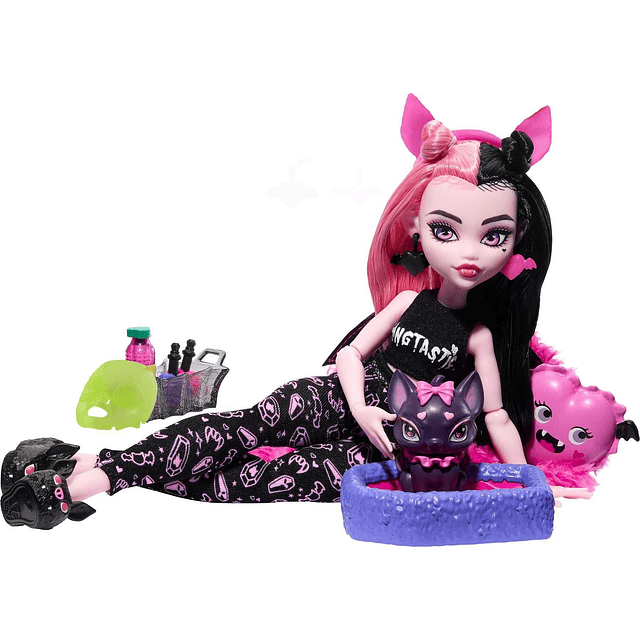 Doll, Draculaura Creepover Party Set con Pet Bat Count Fabul